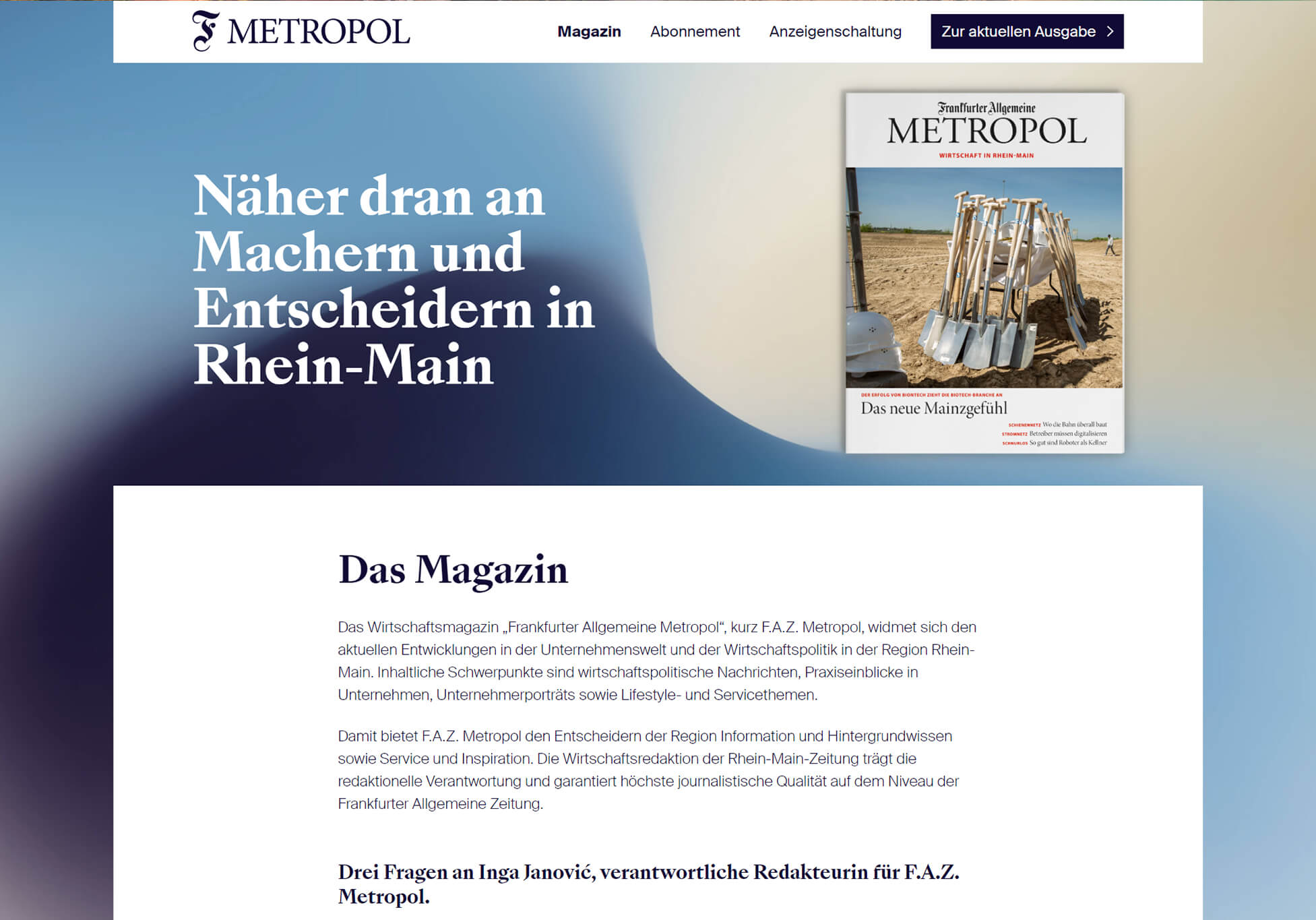 F.A.Z. Metropol website